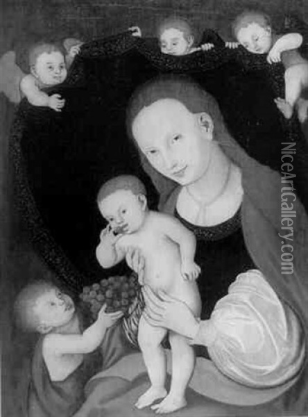 Madonna Mit Kind Oil Painting - Lucas Cranach the Elder