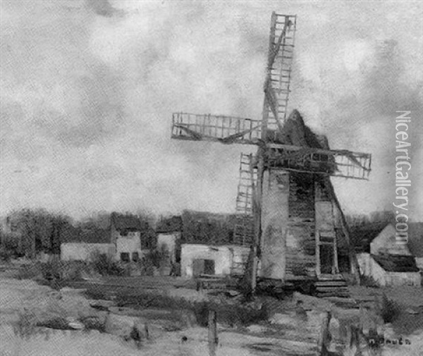 A Windmill Oil Painting - David Gauld