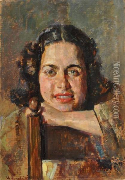 La Modella Oil Painting - Gaetano Ricchizzi