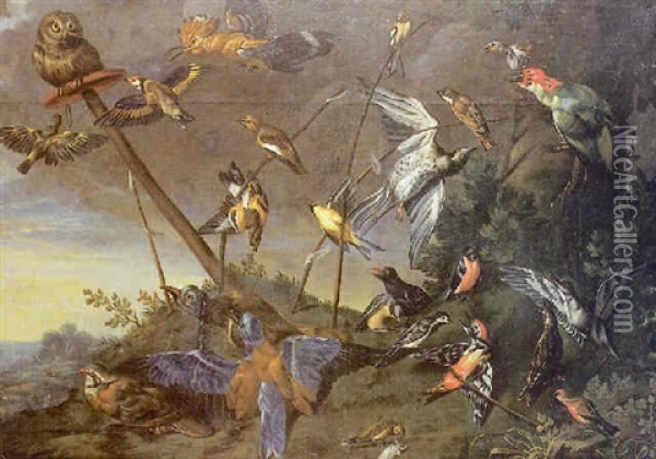 Oiseau Dans Un Parc Oil Painting - Philipp Ferdinand de Hamilton