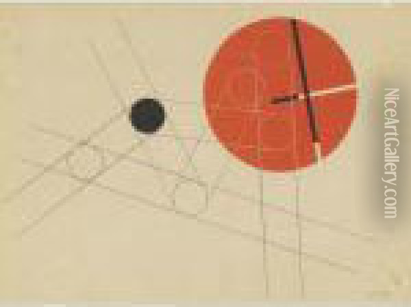 Composition Oil Painting - Laszlo Moholy-Nagy