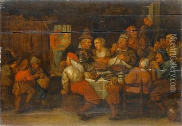 The King Drinks Oil Painting - Willem van Herp the Elder