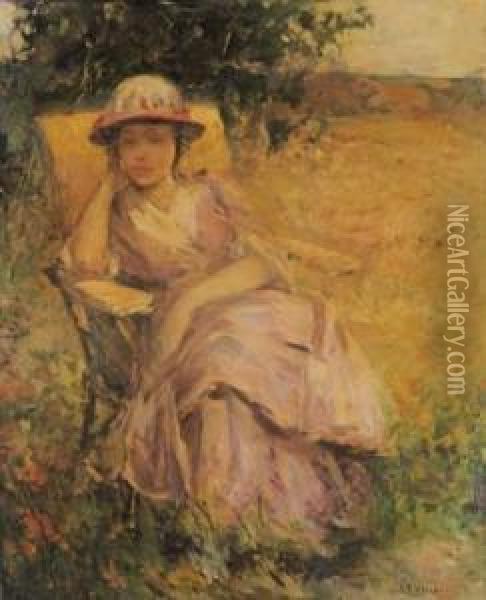 Femme Alanguie Dans Un Jardin Oil Painting - Wilson Henry Irvine