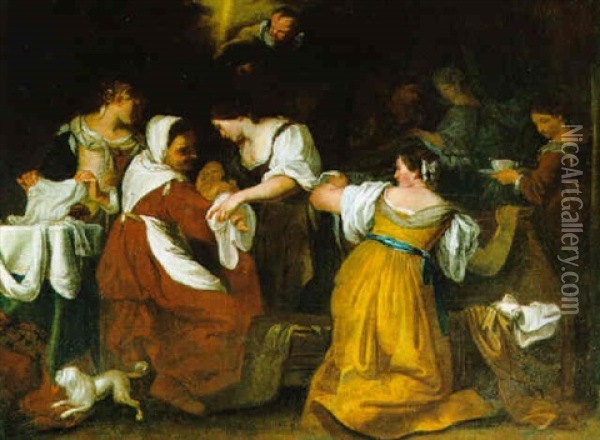 La Nascita Della Vergine Oil Painting - Johann Heiss