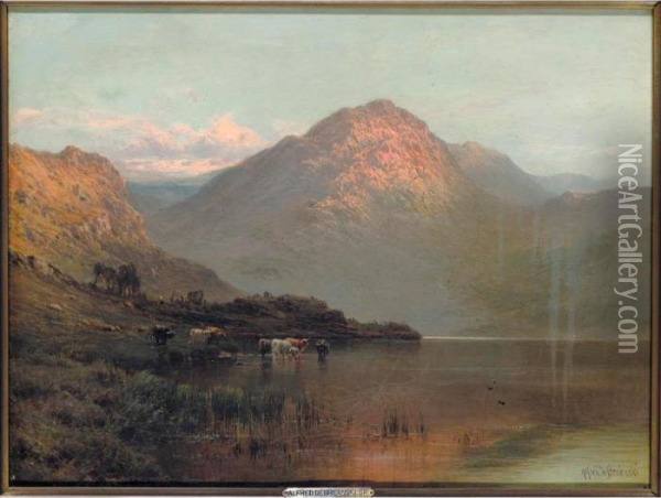 Ben Nevis Oil Painting - Alfred de Breanski