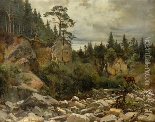 Waldschlucht Oil Painting - Karl Millner