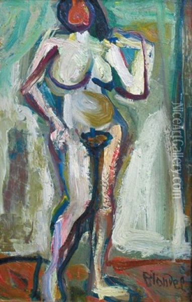 Nu Feminin Oil Painting - Andre Blondel (Aleksander Blonder)