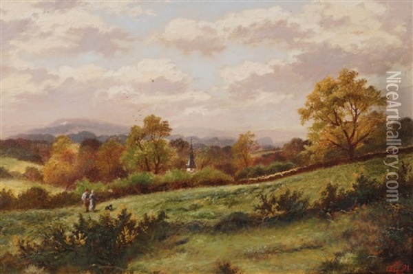 Country Landscape Oil Painting - Edgar Longstaffe