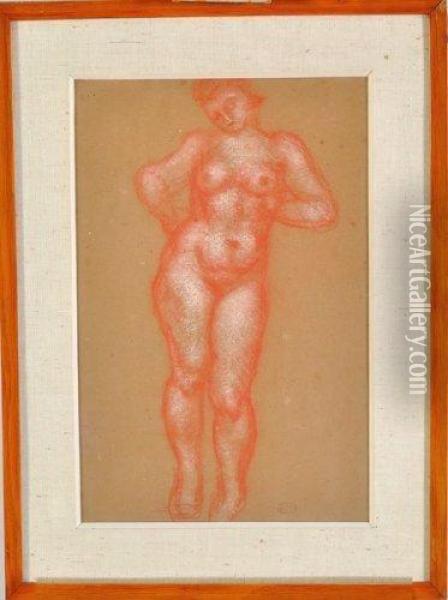 femme Nue Debout Oil Painting - Aristide Maillol