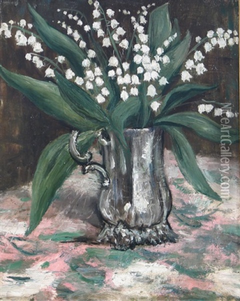 Still Life With Lillies Of The Valley In A Mug Oil Painting - Christopher Richard Wynne Nevinson