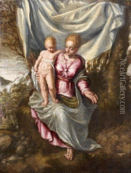 Vierge Oil Painting - Domenico Tintoretto