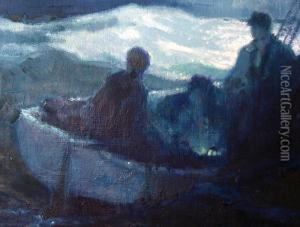 Sailing Under Oil Painting - George Elmer Browne