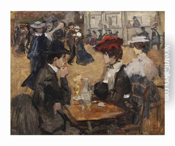 Cafe Dansant, Moulin De La Galette, Paris Oil Painting - Isaac Israels