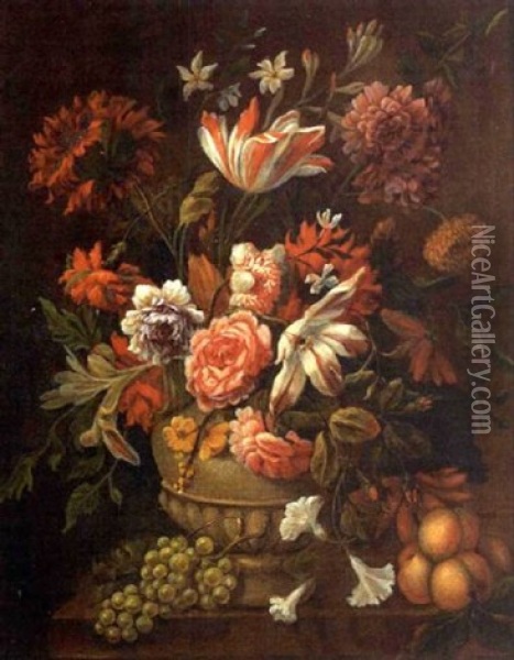 Bouquet De Fleurs Oil Painting - Jakob Bogdani