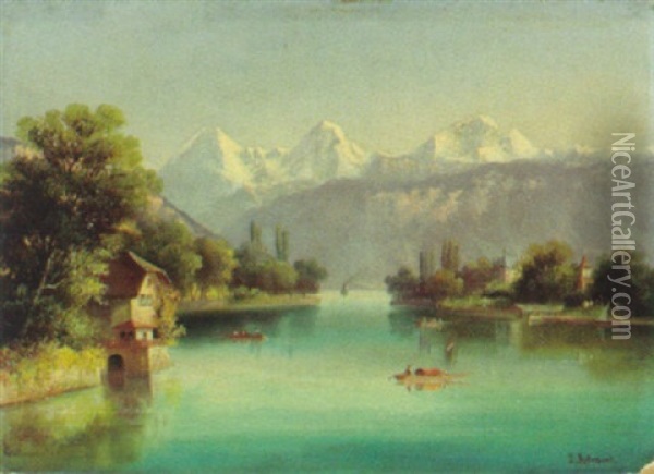 Landschaftsmotiv Oil Painting - Hubert Sattler