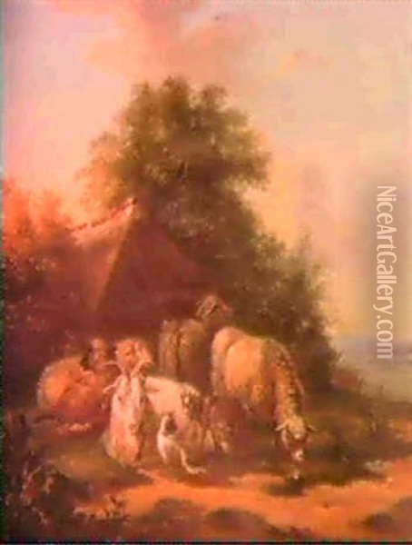 Animals At Pasture Oil Painting - Georgius Jacobus Johannes van Os