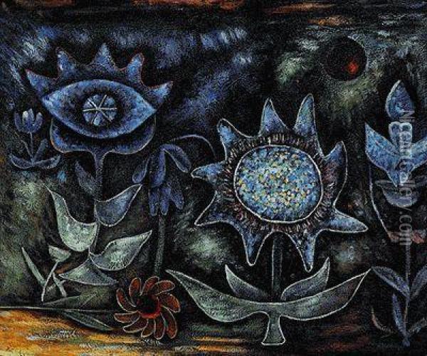 Blossoms In The Night Oil Painting - Paul Klee