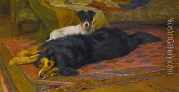 The Two Friends Oil Painting - Wright Barker