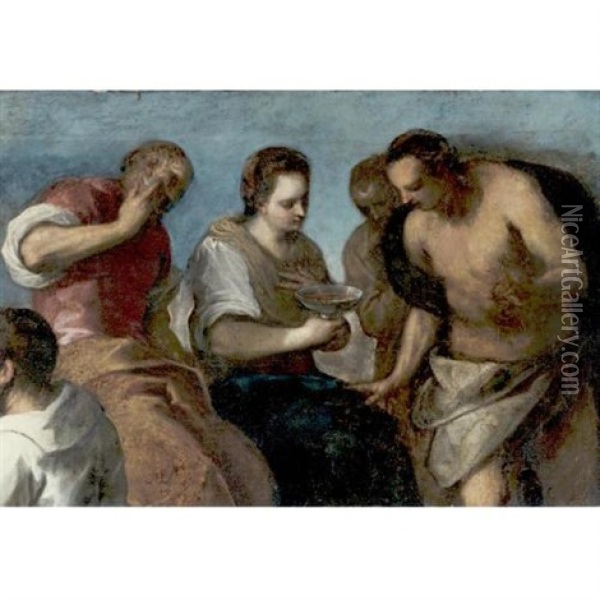 Biblical Subject Oil Painting - Jacopo Palma il Giovane