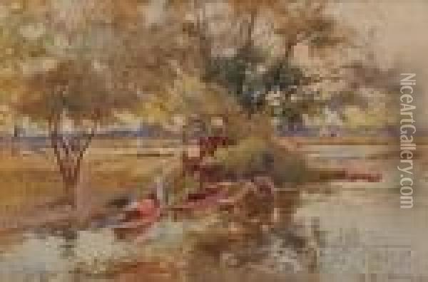 Afternoon Boating On The River Oil Painting - William Matthison