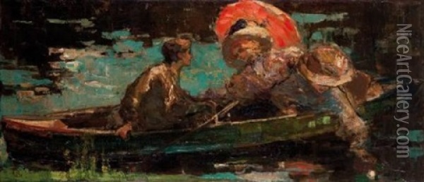 Personnages Sur Une Barque Oil Painting - Robert Archibalt Graafland