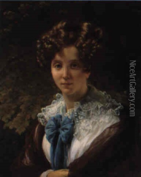 Portrait De Madame Le Doyen Oil Painting - Louis Hersent