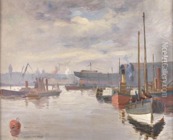 Aberdeen Harbour Oil Painting - Ralph William Hay