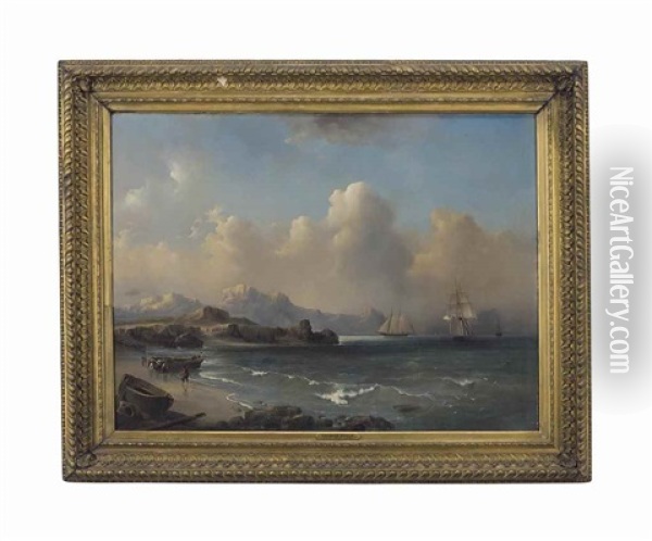 Off The New England Coast Oil Painting - Thomas Birch