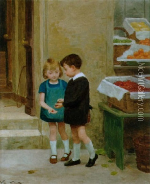 Verbotene Kirschen Oil Painting - Victor Gabriel Gilbert