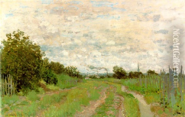 Chemin Dans Les Vignes, Argenteuil Oil Painting - Claude Monet