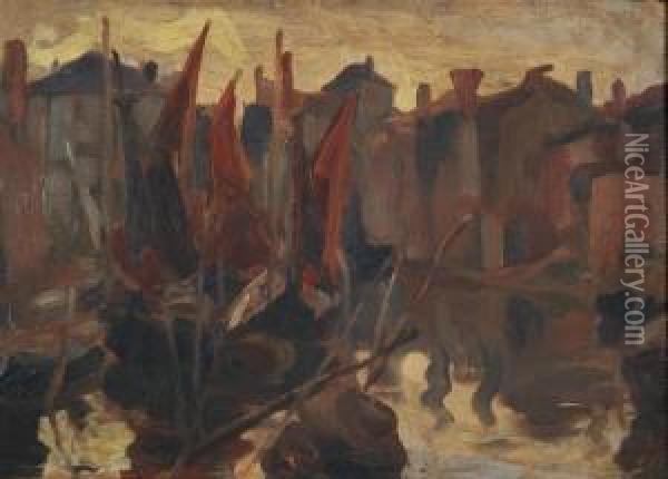 Chioggia Oil Painting - Romano Valori