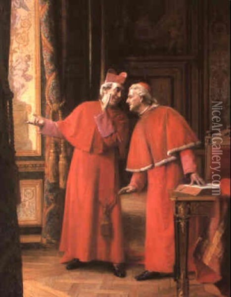 Holy Gossip Oil Painting - Henri Adolphe Laissement