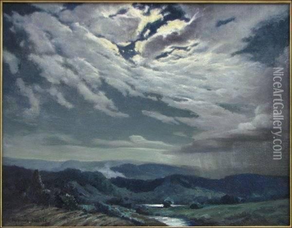 Moonlight Over The Smokies Oil Painting - Rudolph F. Ingerle