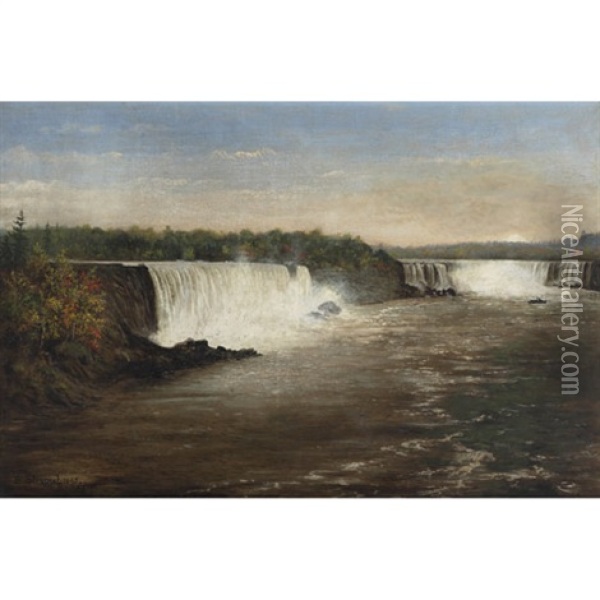 Niagara Falls Oil Painting - Edward Scope Shrapnel