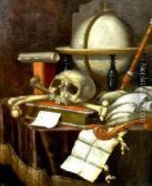 A Vanitas Still Life Oil Painting - Edwart Collier