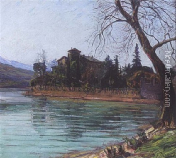 Villa Am See Oil Painting - Leopold Klein von Diepold