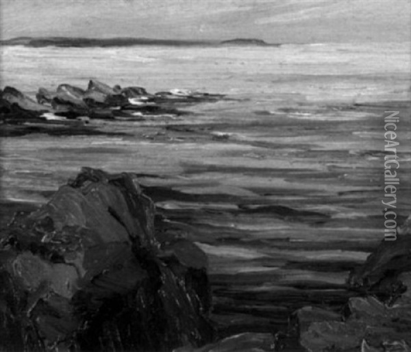 Rocky Coast, Maine Oil Painting - Mary Cable Butler