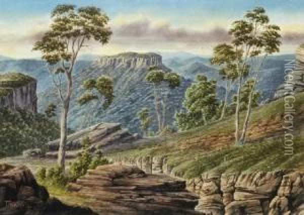 Mountain Ranges Oil Painting - Tom Peerless