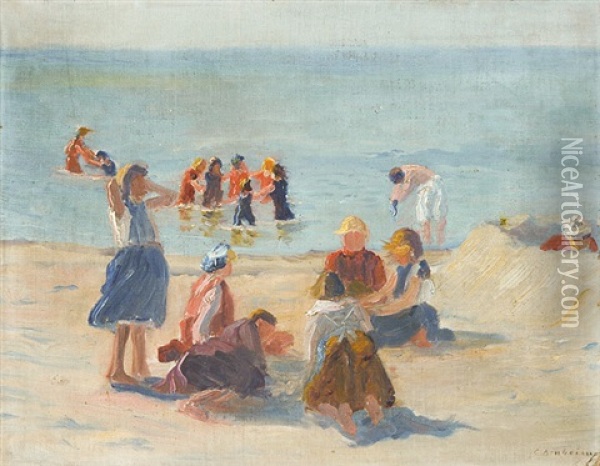 O.t. (am Strand) Oil Painting - Clara Arnheim