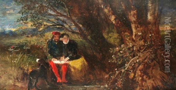 Faust And Marguarite Oil Painting - John Anster Fitzgerald