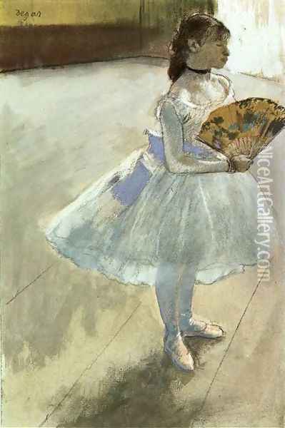 Dancer with a Fan Oil Painting - Edgar Degas