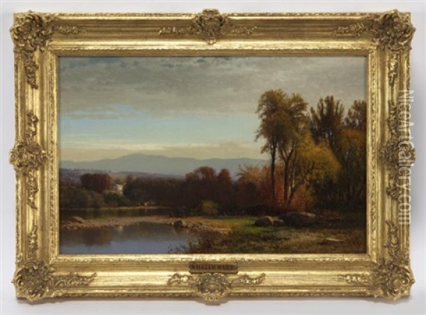 Sunset On Catskill Creek, N.y. Oil Painting - William M. Hart
