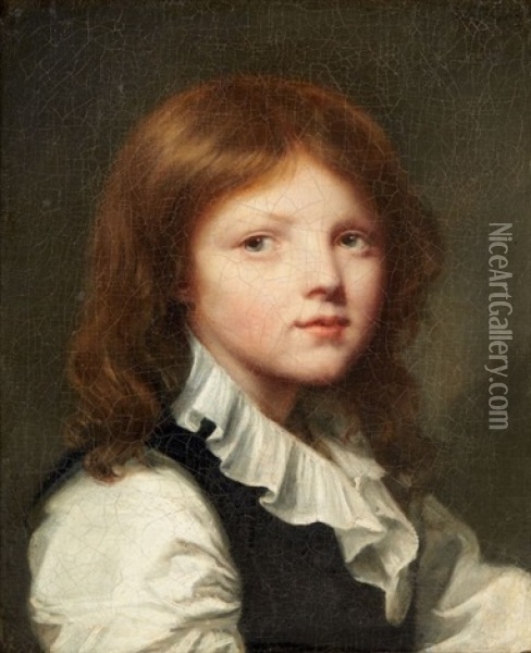 Portrait De Jeune Garcon A La Collerette Blanche Oil Painting - Jean Baptiste Greuze
