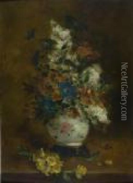 Blumenstillleben. Oil Painting - Eugene Henri Cauchois