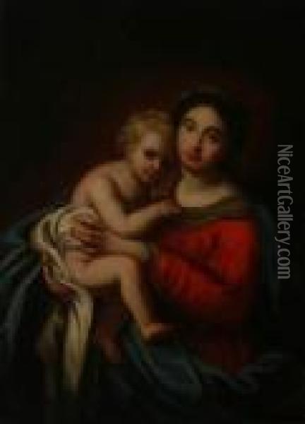 La Vierge A L'enfant Oil Painting - Pierre Le Romain I Mignard