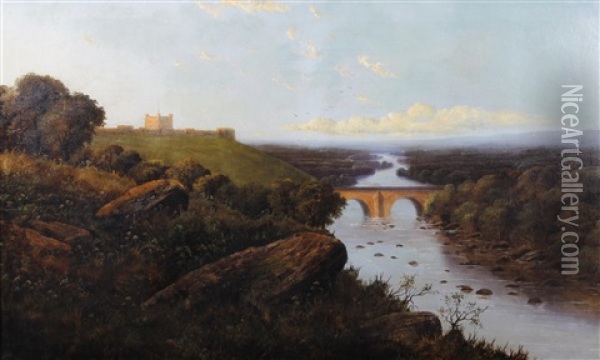 Richmond Castle And The River Swale Oil Painting - Edward H. Niemann