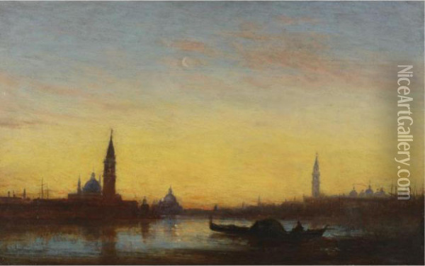 San Giorgio At Sunset Oil Painting - Felix Ziem