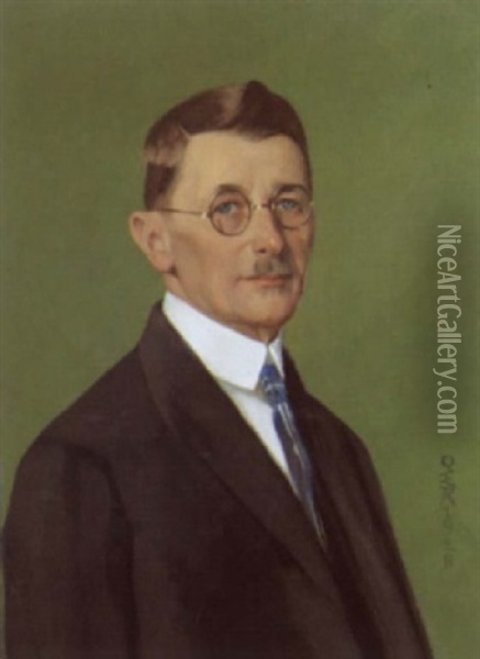 Portrat Eines Herrn Oil Painting - Ottilie W. Roederstein