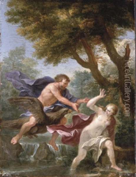 Jupiter And A River Nymph Oil Painting - Filippo Lauri