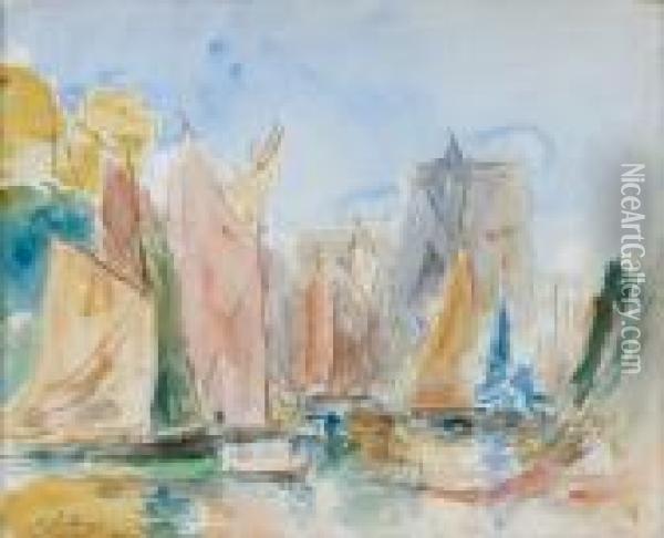 Le Port De La Rochelle Oil Painting - Albert Lebourg